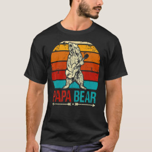 T-shirt Cute Papa Bear Retro Fête des pères Vintage Papa G
