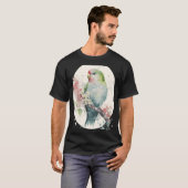 T-shirt Cute Parakeet Japanese Cherry Blossom Budgie Sakur (Devant entier)
