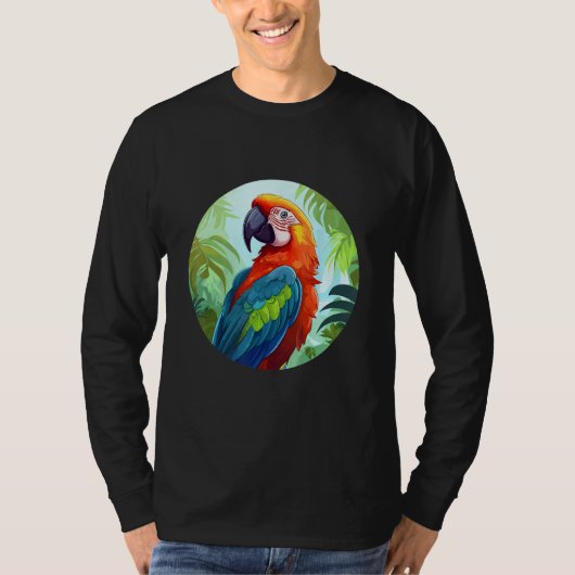 T-shirt Cute Parrot Bird Parrot Motif Birds Parrot Design (Devant)
