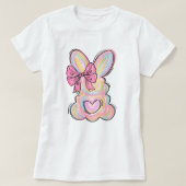 T-shirt Cute Pastel Bunny Bow (Design devant)