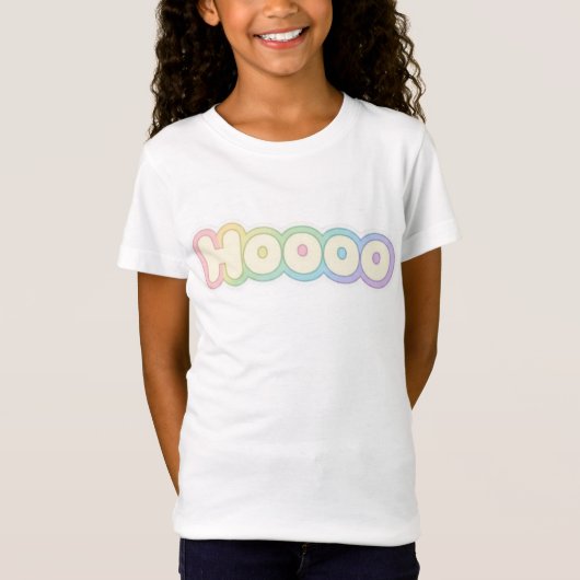 T-Shirt Cute Pastel HOOOO Text design  (Devant)