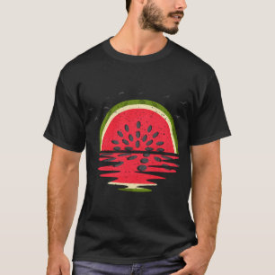 T-shirt Cute pastèque Coucher de soleil Vintage Vibes d'ét