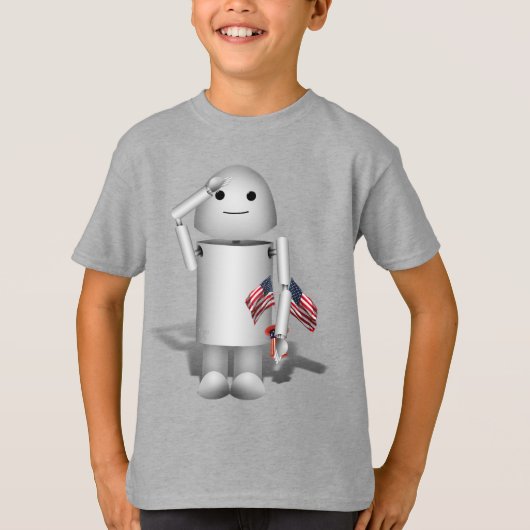 T-shirt Cute Patriotic Robo-x9   (Devant)