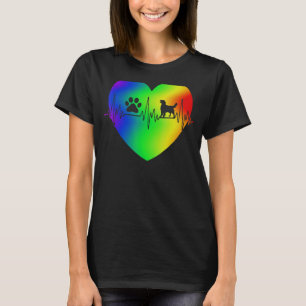 T-shirt Cute Paw Golden Retriever Tie Dye Heartbeat Chien