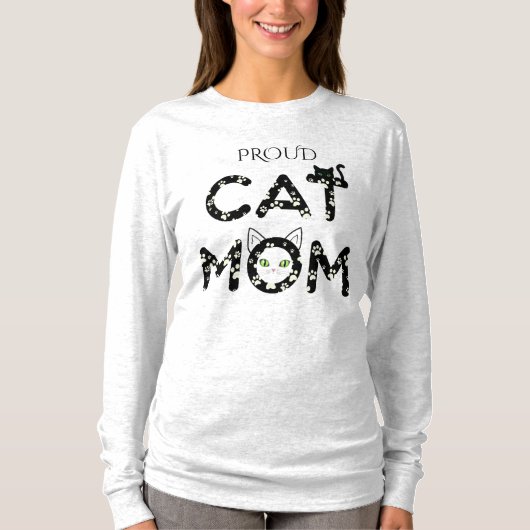T-shirt Cute Paw Print Typography for Cat Mom - (Devant)