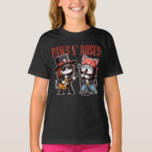 T-shirt Cute Paws 'N Roses Cadeau drôle pour les amoureux