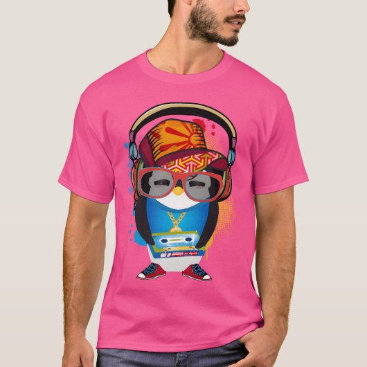 T-shirt cute penguin as a hip hopper in a cool outfit frie (Devant)