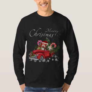 T-shirt Cute Père Noël Fox Terrier équitation Camion Rouge