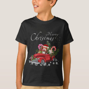 T-shirt Cute Père Noël Fox Terrier équitation Camion Rouge