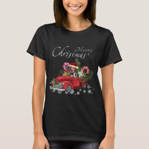 T-shirt Cute Père Noël Great Dane Riding Camion Rouge Merr