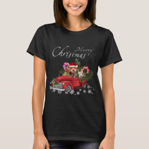 T-shirt Cute Père Noël Labradoodle Riding Camion Rouge Mer