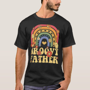 T-shirt Cute Père Super Retro Super Arc-en-ciel