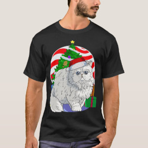 T-shirt Cute Perse Chat Père Noël Noël Arbre Décor Cadeau