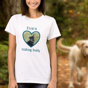 T-shirt Cute Personnalisé Chien Marcher Buddy Heart Photo