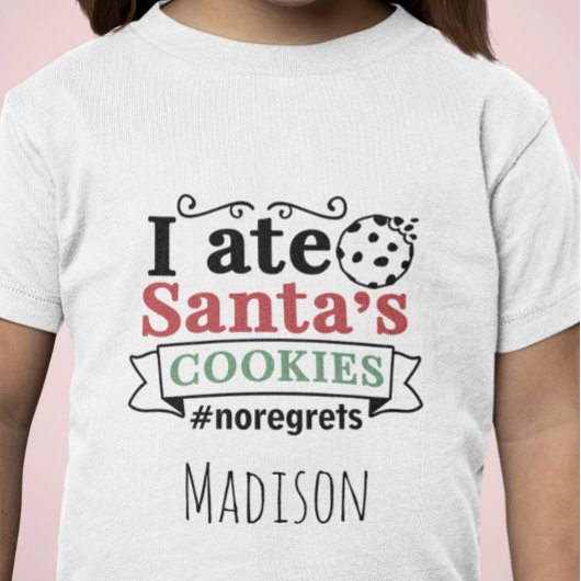 T-Shirt Cute Personnalisée Je Mange Santas Cookies Sans Re