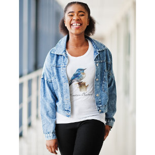T-shirt Cute Petite Montagne Bluebird Aquarelle, personnal