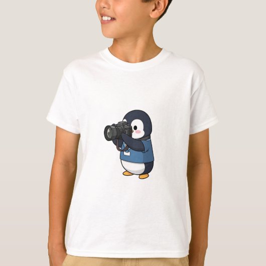 T-shirt Cute Photographer Penguin Taking Pictures with DSL (Devant)