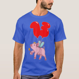 T-shirt Cute Pig Fairy 13e anniversaire de la fête de ball