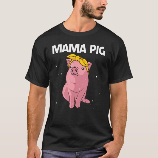 T-shirt Cute Pig For Women Girl Maman Pig Farmer Hog Swine (Devant)