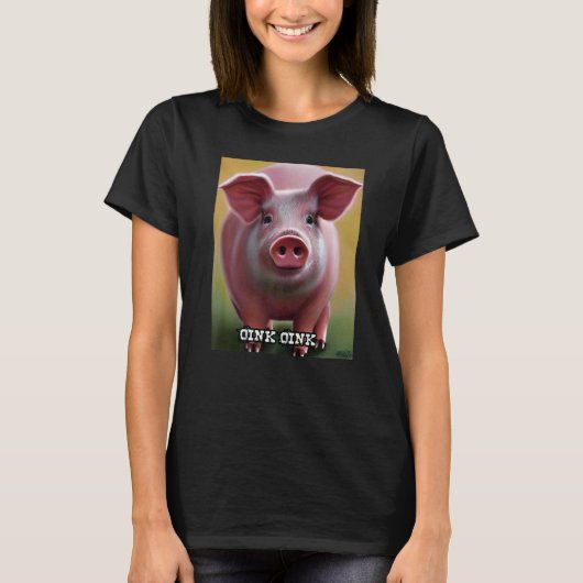 T-shirt Cute Pig Piggie Oink Oink 18 (Devant)