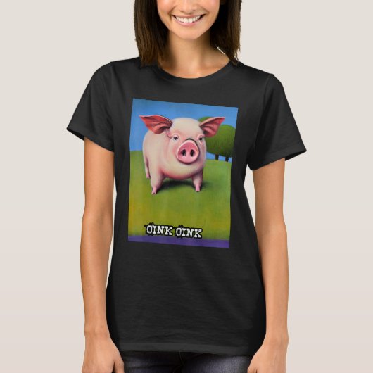 T-shirt Cute Pig Piggie Oink Oink 36 (Devant)