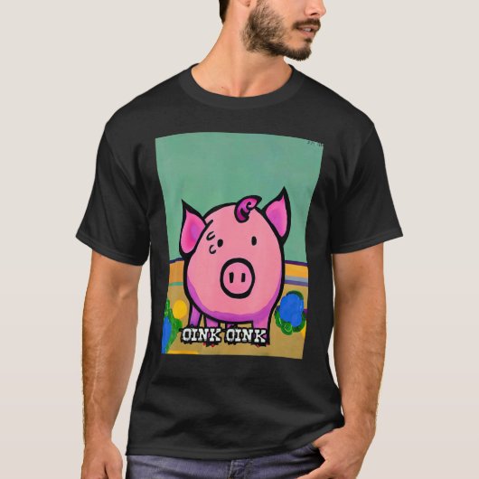 T-shirt Cute Pig Piggie Oink Oink 47 (Devant)
