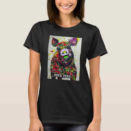 T-shirt Cute Pig Piggie Oink Oink  49 (Devant)