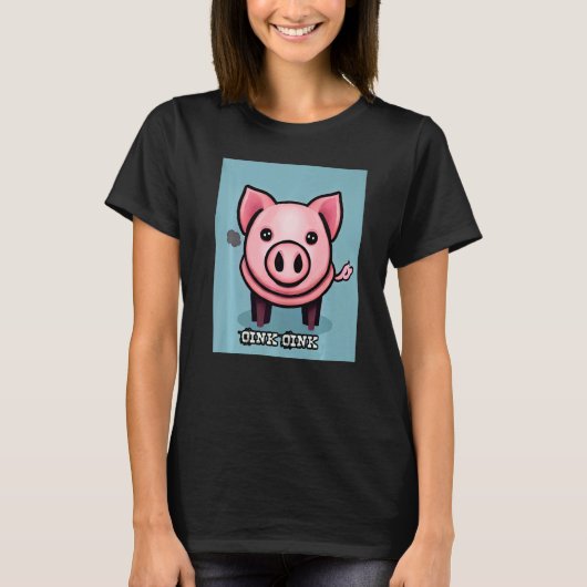 T-shirt Cute Pig Piggie Oink Oink 50 (Devant)