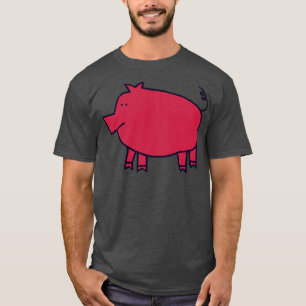 T-shirt Cute Pig Viva Magenta Couleur de l'année 2023