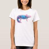T-shirt Cute Pink Axolotl Fantasy Ocean Double Exposure (Devant)