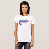 T-shirt Cute Pink Axolotl Fantasy Ocean Double Exposure (Devant entier)