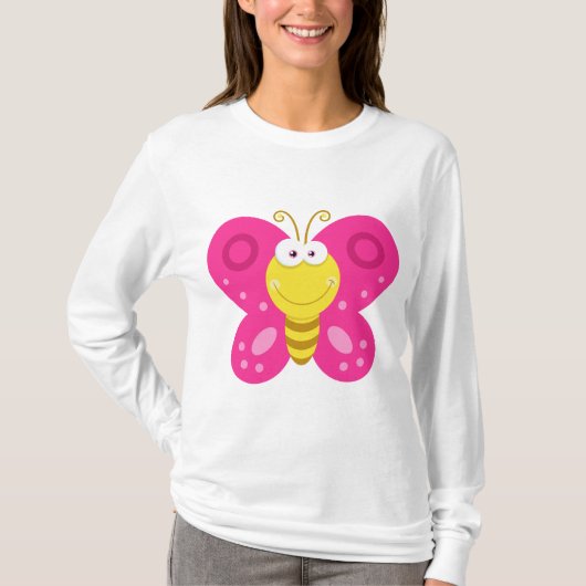 T-shirt Cute Pink Butterfly (Devant)