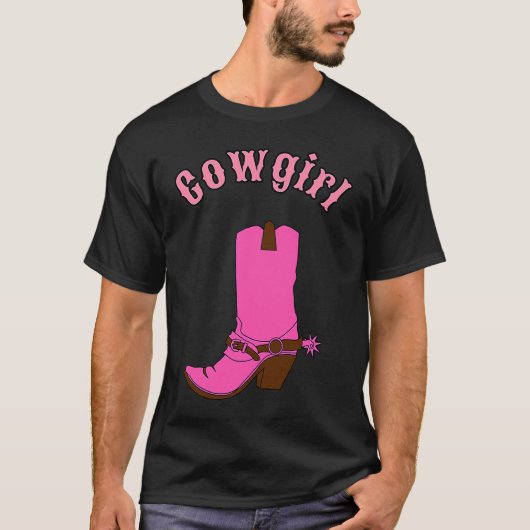 T-shirt Cute pink cowgirl boot (Devant)