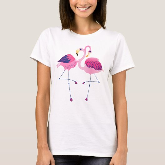 T-shirt Cute Pink Flamingos Illustration Pattern Visor (Devant)
