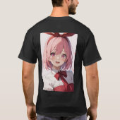 T-shirt Cute Pink-Haired Anime Girl Illustration (Dos)