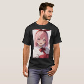 T-shirt Cute Pink-Haired Anime Girl Illustration (Devant entier)