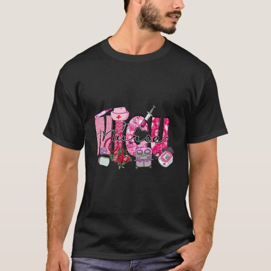 T-shirt Cute Pink Heart Leopard Happy Valentines Day NICU  (Devant)