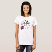 T-shirt Cute Pink Ladybug with Hearts on White Background (Devant entier)