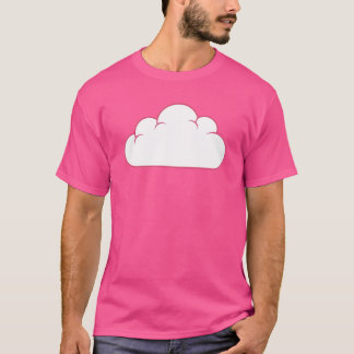 T-shirt Cute Pink Outline Cloud – Minimal Kawaii Aesthetic