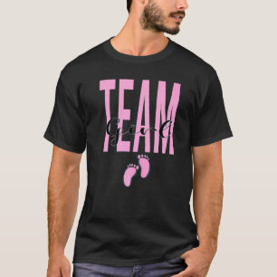T-shirt Cute Pink Team Girl Gender Reveal Party Idea for M