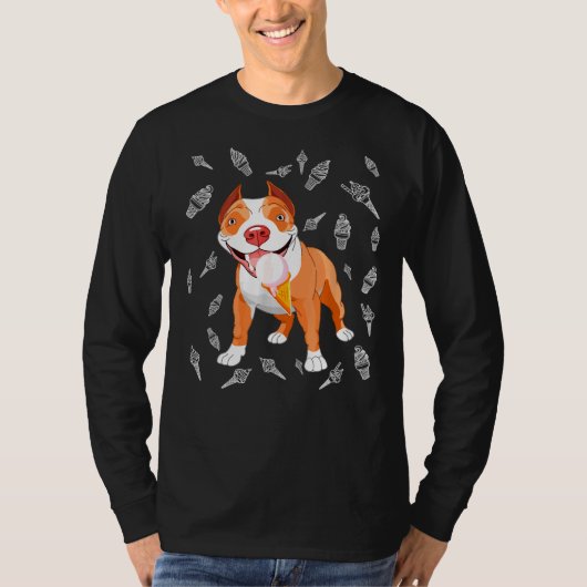 T-shirt Cute Pitbull Crème glacée Lover Funny Ice Cream Co (Devant)