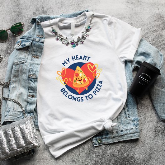 T-shirt Cute Pizza Love Funny Anti-Valentin cadeau