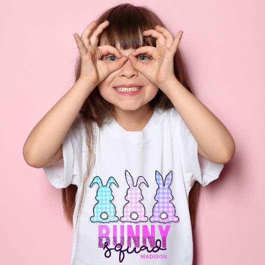 T-Shirt Cute Plaid Lapin Squad Rabbit Personnalisé