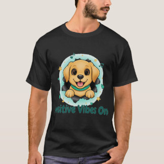 T-shirt Cute Playful Yellow Labrador Puppy Peeking Out
