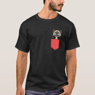 T-shirt Cute Poche Siamese Chat Chemise Siamese Chat En Po