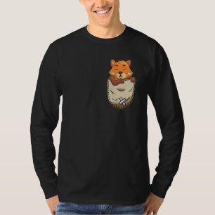 T-shirt Cute Pocket Faune Chine Forêt animal Rouge Pan
