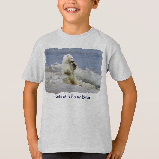 T-shirt Cute Polar Bear Cub & Arctic Ice Kids Shirt (Devant)
