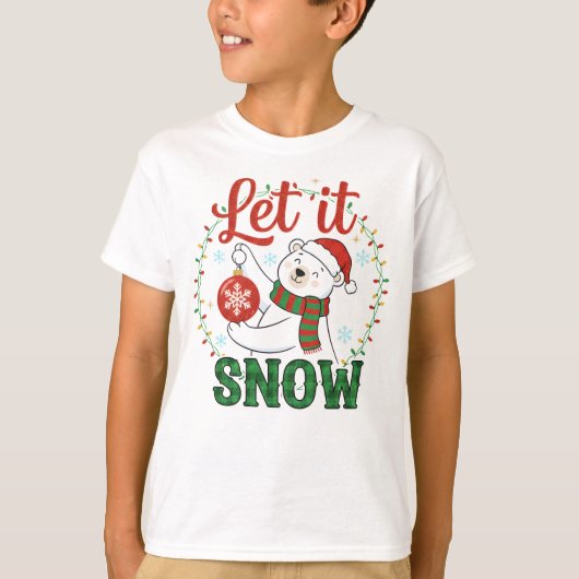 T-shirt Cute Polar Bear Holiday (Devant)
