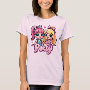 T-shirt Cute Polly Dolls Figures Tee for Women