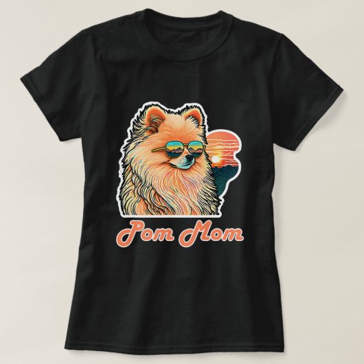 T-shirt Cute Pomeranian avec lunettes de soleil Graphique  (Design devant)